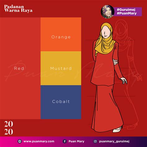 warna baju raya dan tudung.